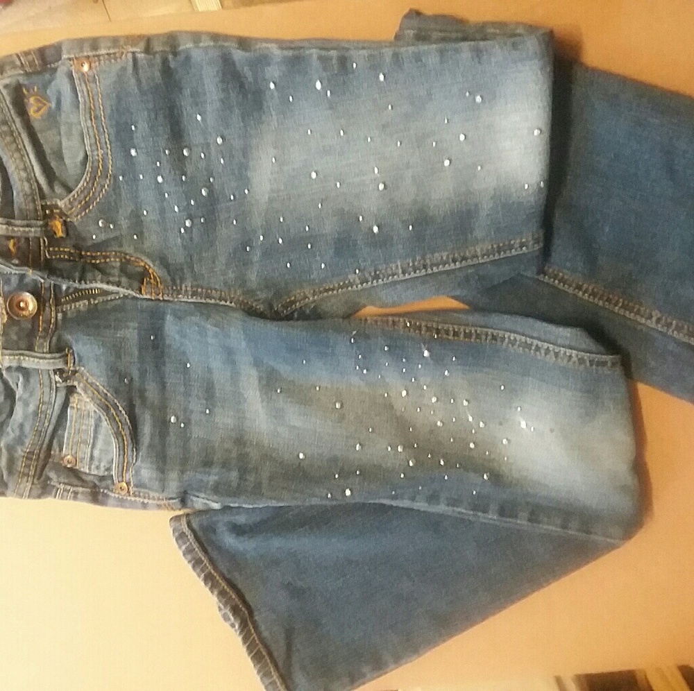 Justice Jeans girls gems jeans youth 10 #a5